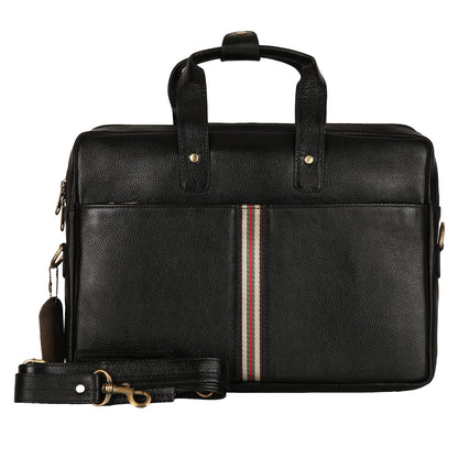 Classic Genuine Leather Laptop Bag for Men & Women | 15-Inch Work & Travel Laptop Briefcase