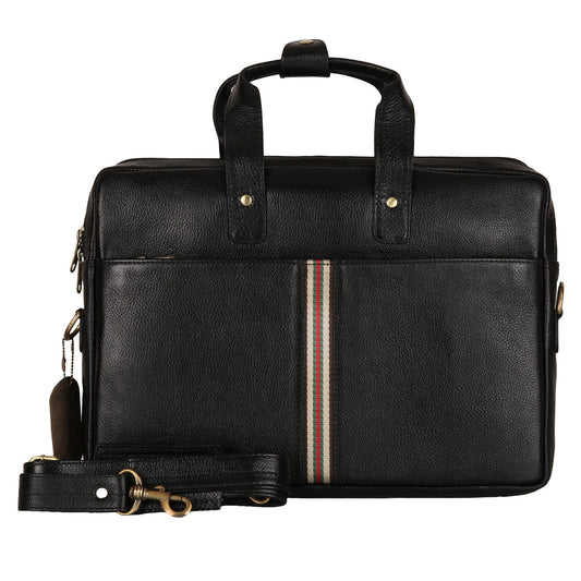 Classic Genuine Leather Laptop Bag for Men & Women | 15-Inch Work & Travel Laptop Briefcase